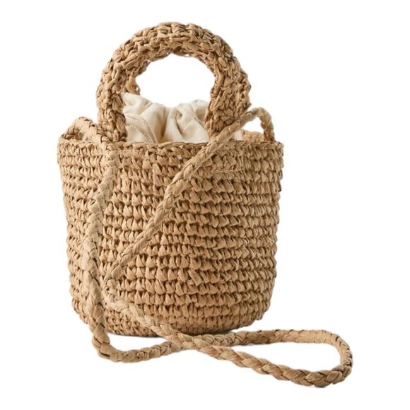 ZARA Kids | Beige | RAFFIA MINI CROSSBODY BAG - Picture 5 of 7
